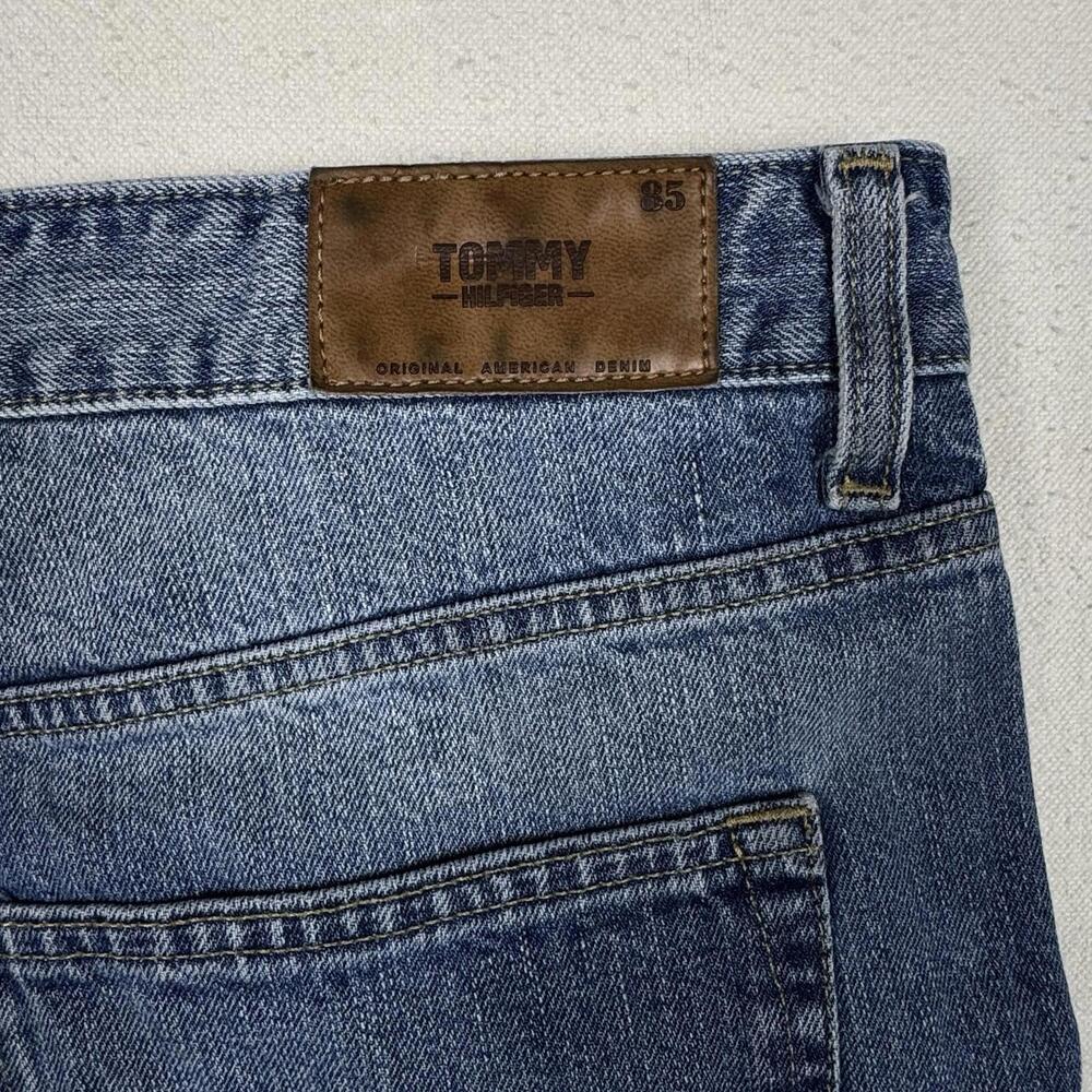 Tommy Hilfiger Men's Straight Leg Jeans Sz 36x30 Blue Distressed American Denim‎